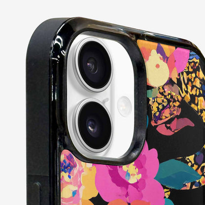 iPhone 16 Case — Floral Snake Print, Custom Printed Phone Case