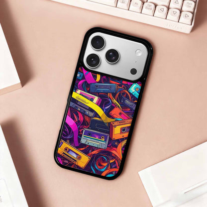 iPhone 17 Pro Case — Retro Cassette Tape Pattern Hundreds Retro, Custom Print Case Cover