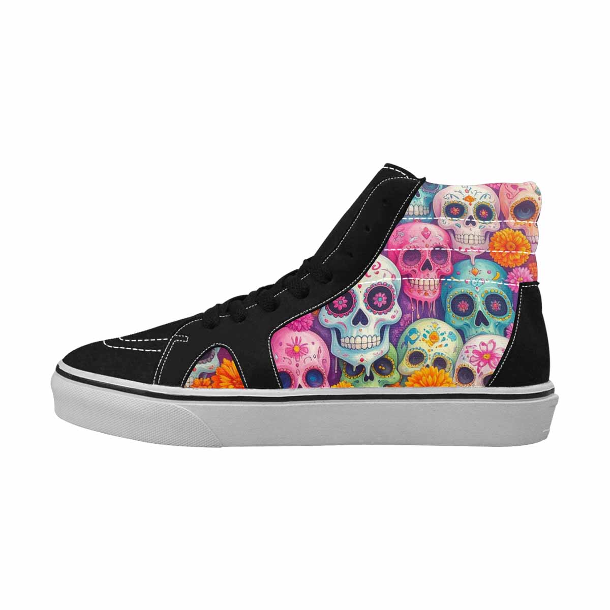 MEN'S Sugar Skulls Melting Sugar High Top Canvas Neon Fantasy Shoes