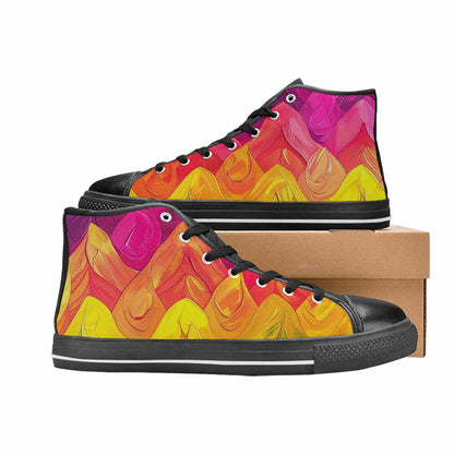 MEN'S Pansexual Flag Color High Top Canvas Vibrant Chaos Sneakers
