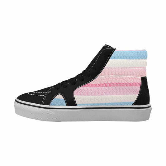 MEN'S Transgender Flag Color High Top Canvas Vibrant Chaos Custom Sneakers