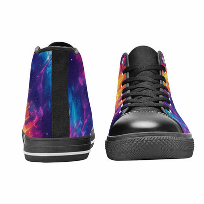 WOMEN'S Tie Dye Galaxy High Top Canvas Dark Academia Custom Sneakers