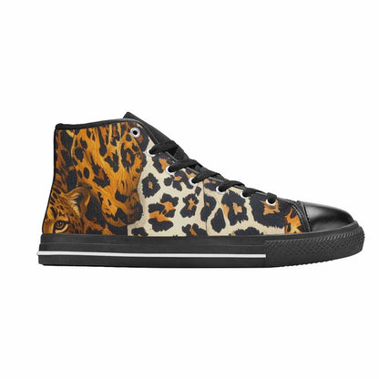MEN'S Animal Print High Top Canvas Vibrant Chaos Custom Sneakers