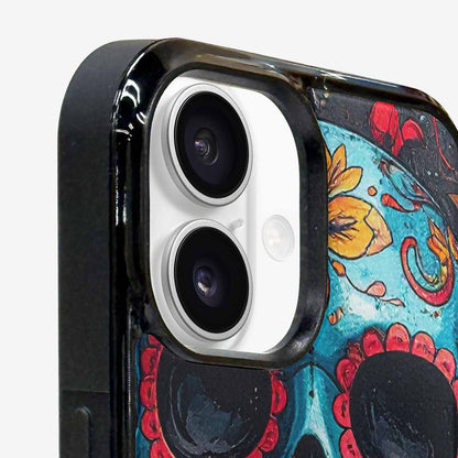 iPhone 16 Case — Graffiti Skull Art Seamless Pattern Vibrant, Custom Designed Case Cover