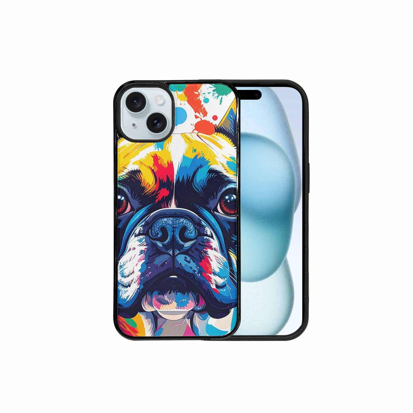 iPhone 15 Plus Case — French Bulldog Pop Art Pattern, Customized Protective Case