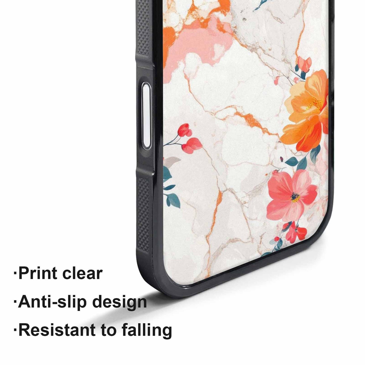 iPhone 17 Pro Case — Marble Floral Art Seamless Pattern Floral, Customized Protective Case