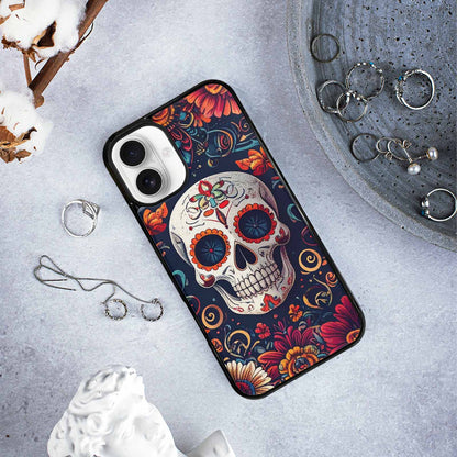 iPhone 16 Plus Case — Day Dead Sugar Skull Art 100s, Customized Protective Case