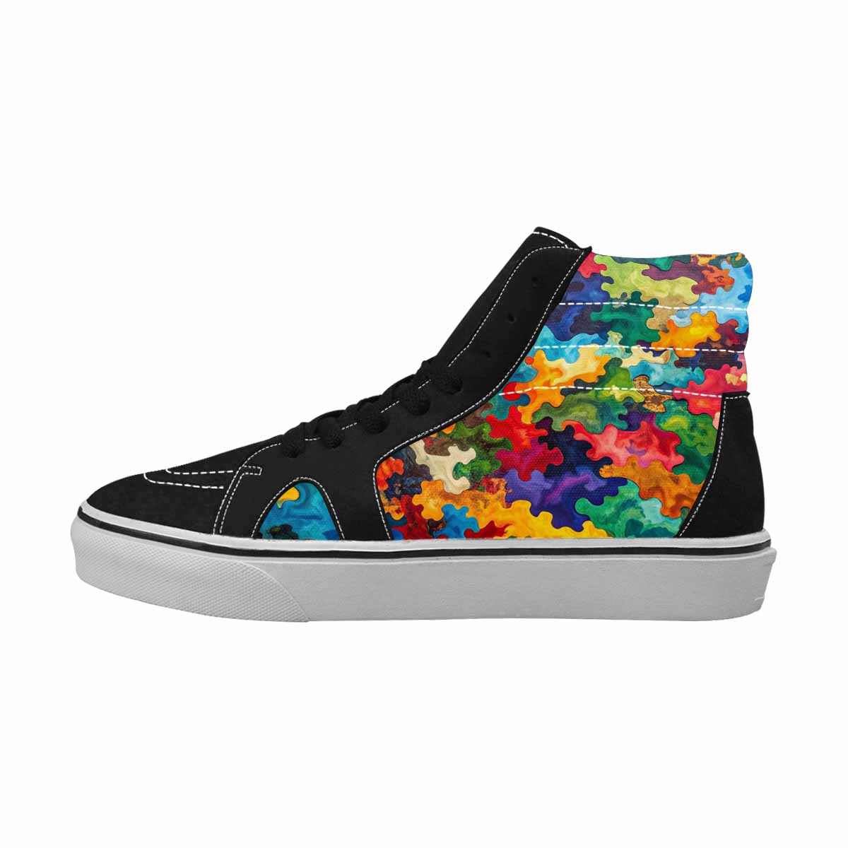 MEN'S Camo Patches High Top Canvas Wallpaper Art Sneakers