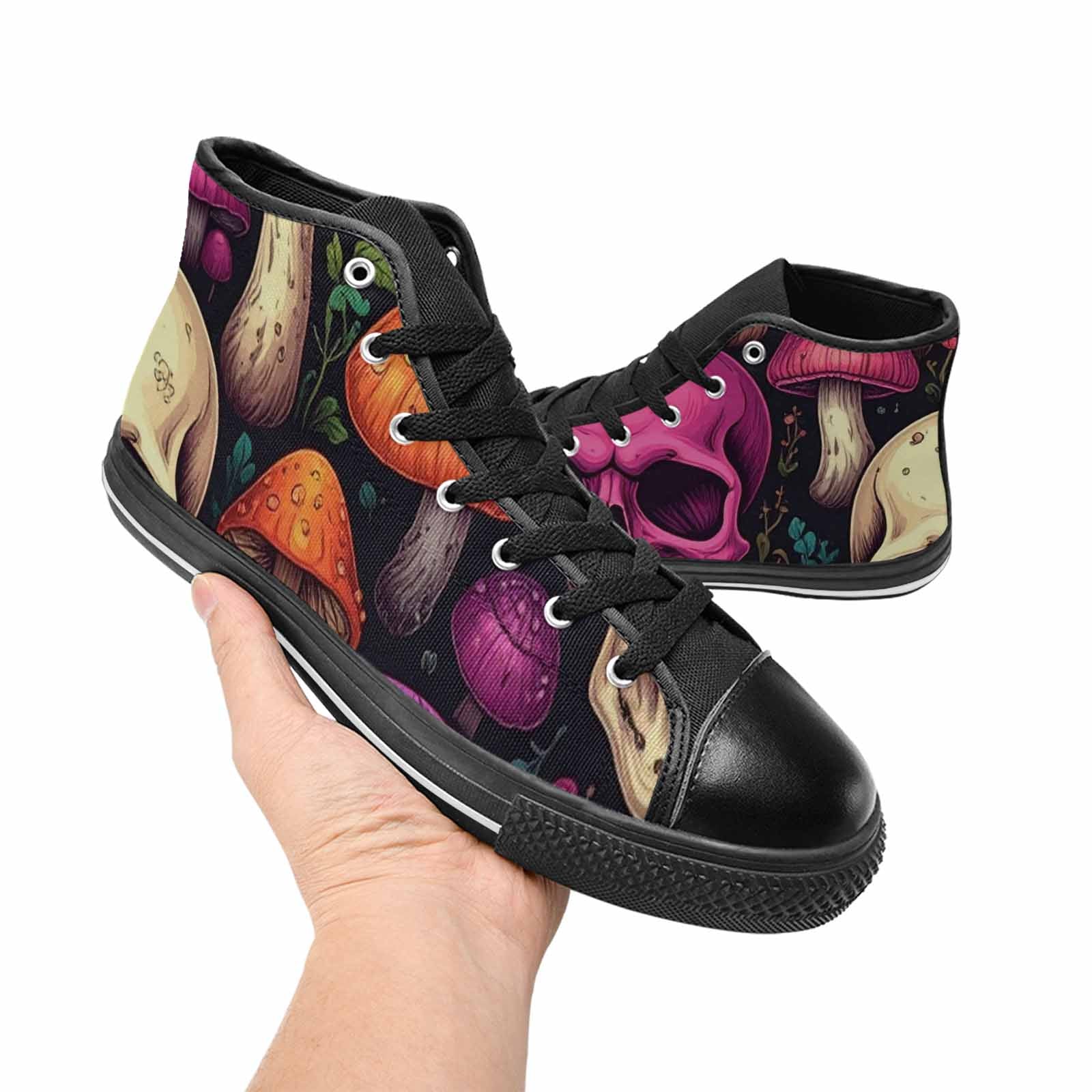 WOMEN'S Mushroom Skull High Top Canvas Surreal Custom Shoes