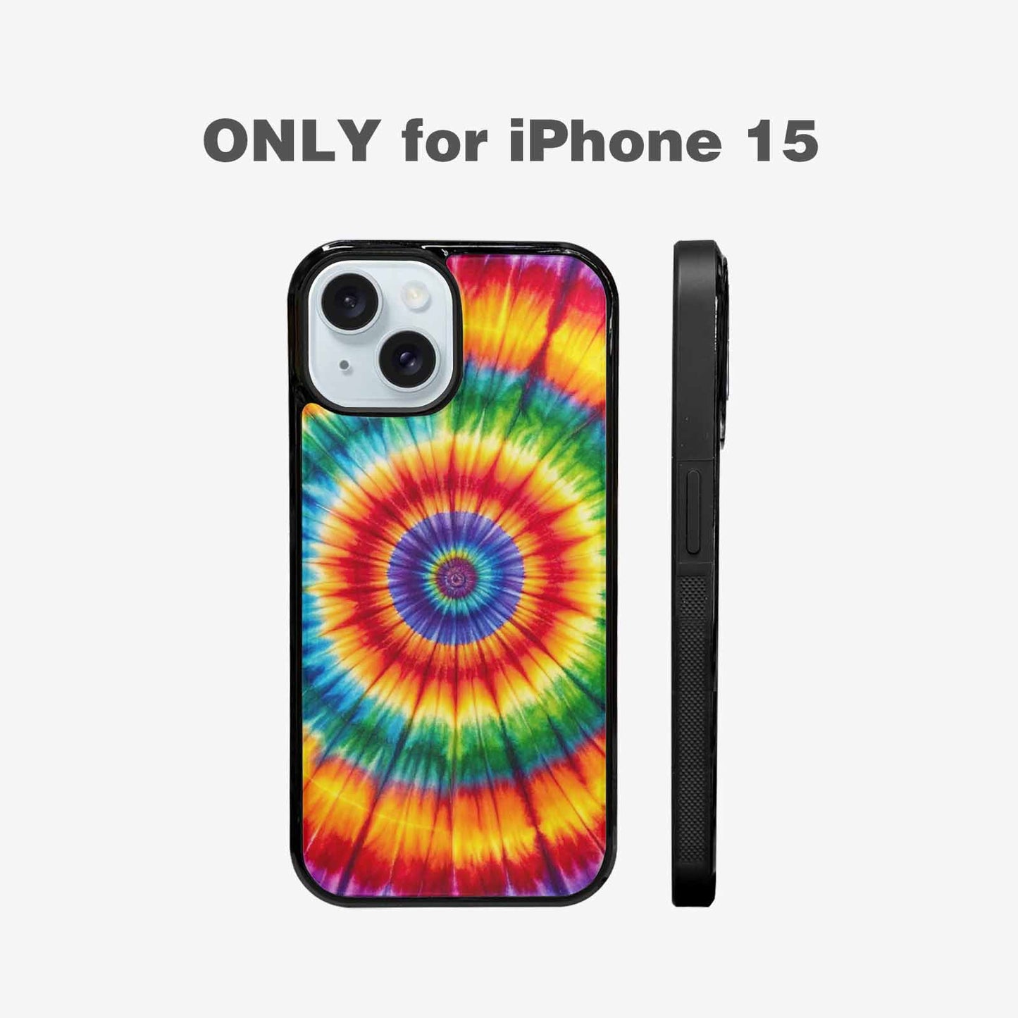 iPhone 15 Case — Rainbow Spiral Tie Dye Alt, Custom Print Case Cover