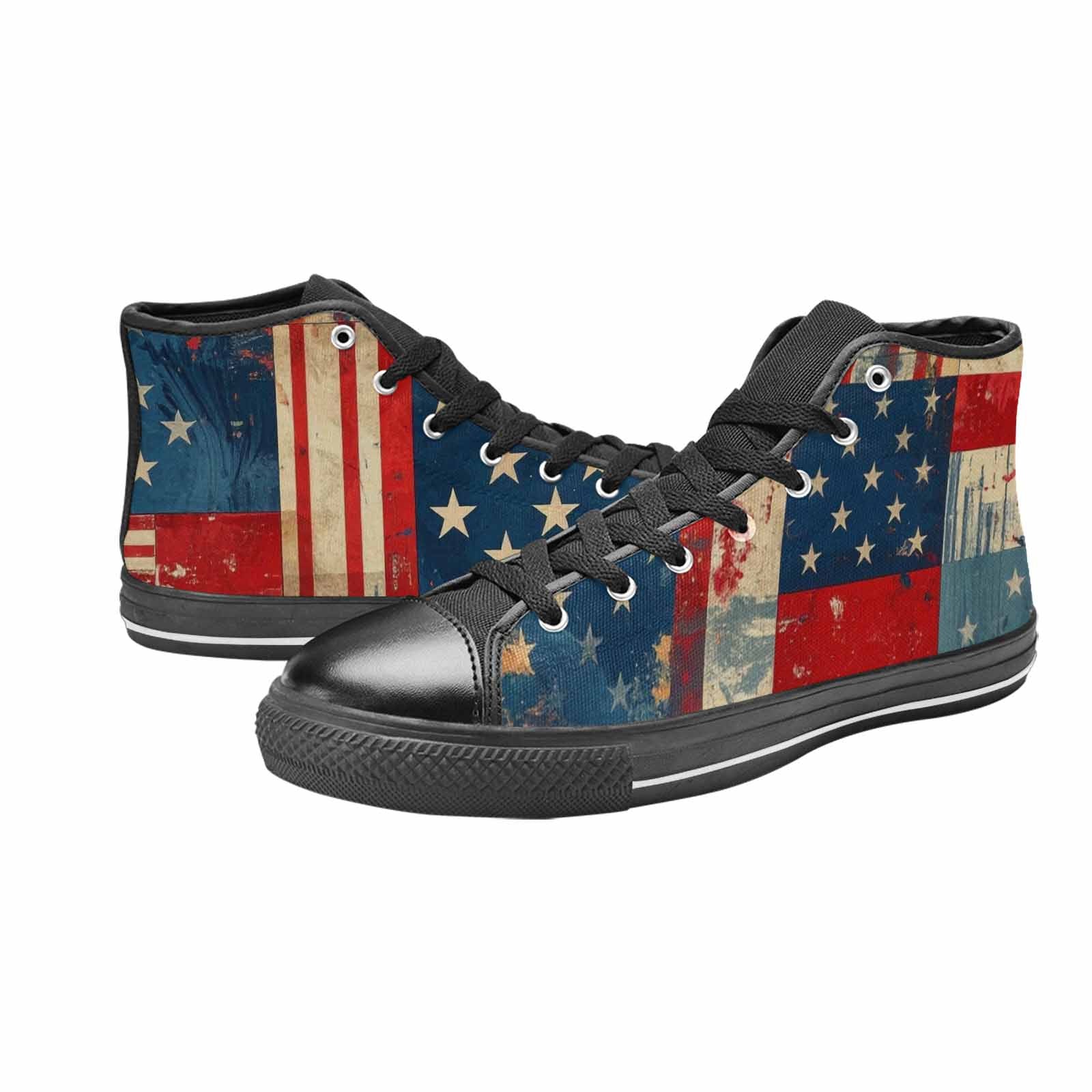 MEN'S American Flag Stars High Top Canvas Grunge Sneakers