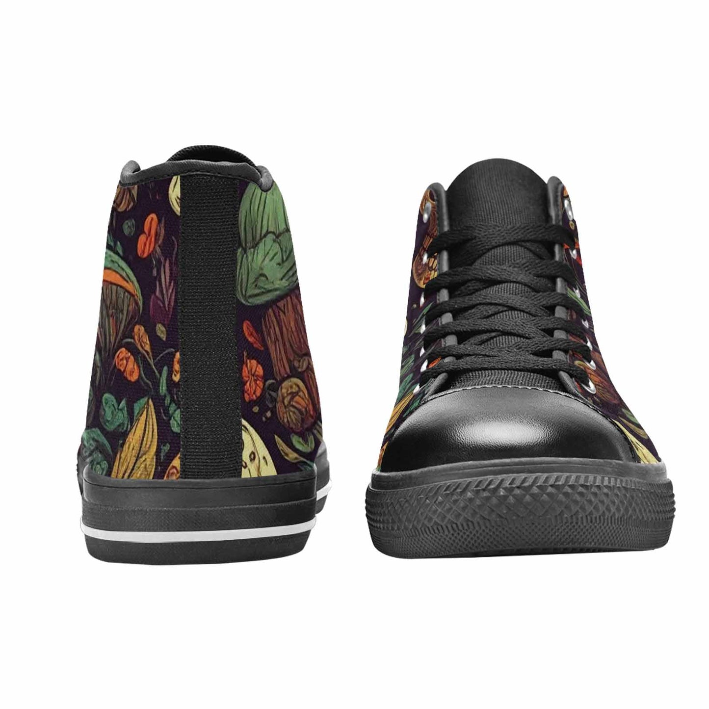 WOMEN'S Mushrooms And Skulls High Top Canvas Dark Academia Sneakers