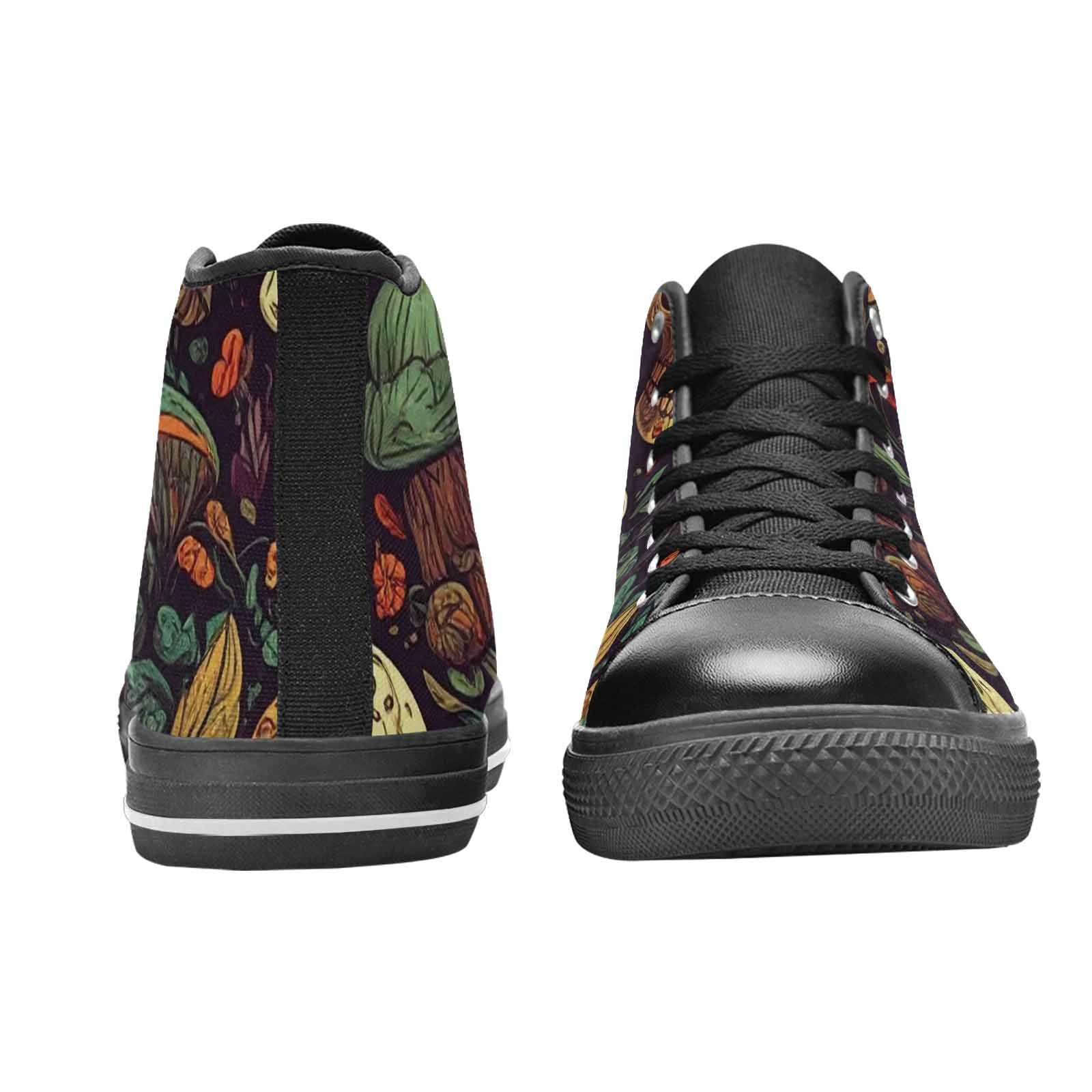 WOMEN'S Mushrooms And Skulls High Top Canvas Dark Academia Sneakers