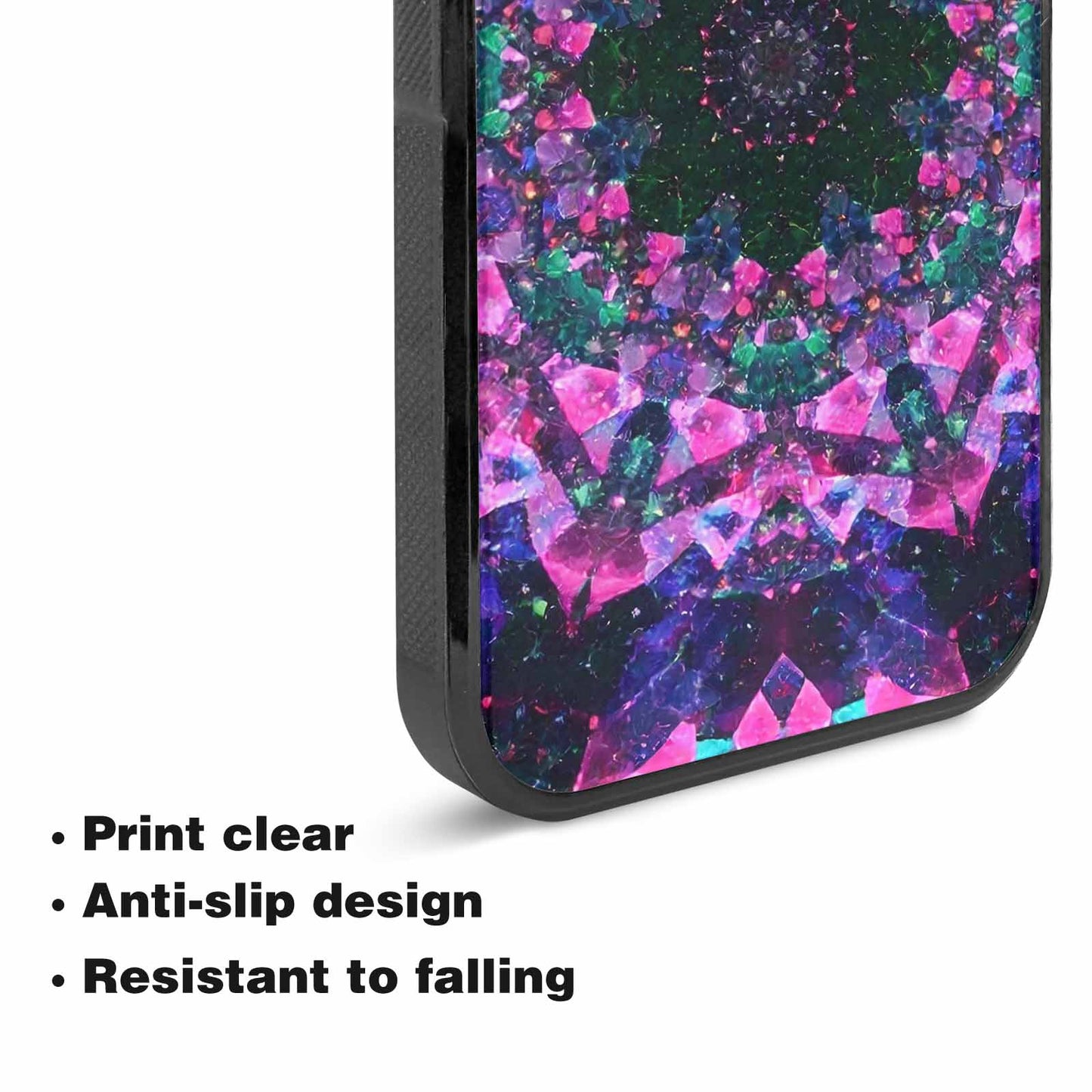 iPhone 15 Plus Case — Crystal Mandala Art Seamless Pattern Vibrant, Custom Made Phone Cover