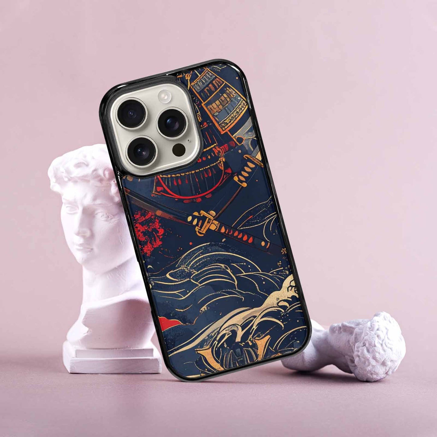 iPhone 16 Pro Case — Samurai Art Repeat Pattern, Original Design Phone Case