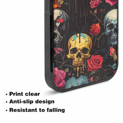 iPhone 15 Plus Case — Skulls And Rosesmelting Skulls A Dsq, Custom Art Phone Cover