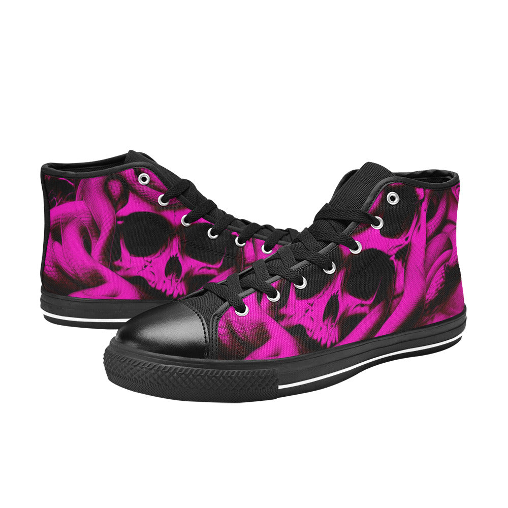 MEN'S Cc Snake Skull Art High Top Canvas Y2K Custom Shoes