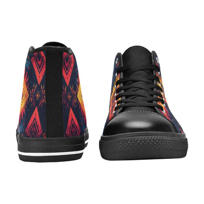 Wild Tribal Ripple 2 Women's High Top Canvas Shoes