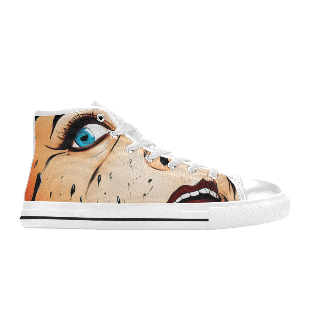 WOMEN'S Cc Pop Art 3 High Top Canvas Neon Fantasy Sneakers