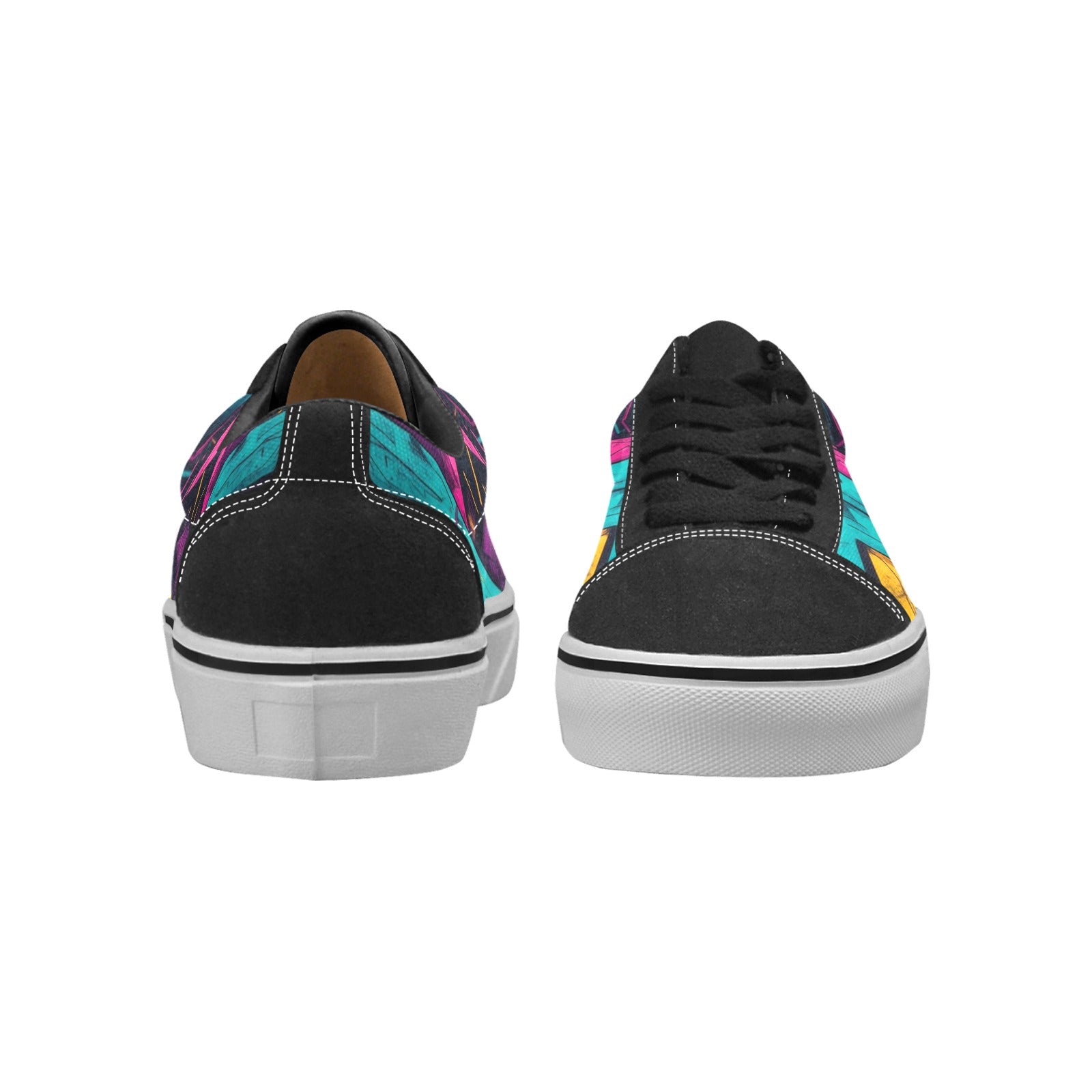 MEN'S Neon Squiggle Memphis Custom Low Top Skateboarding Grunge Sneakers