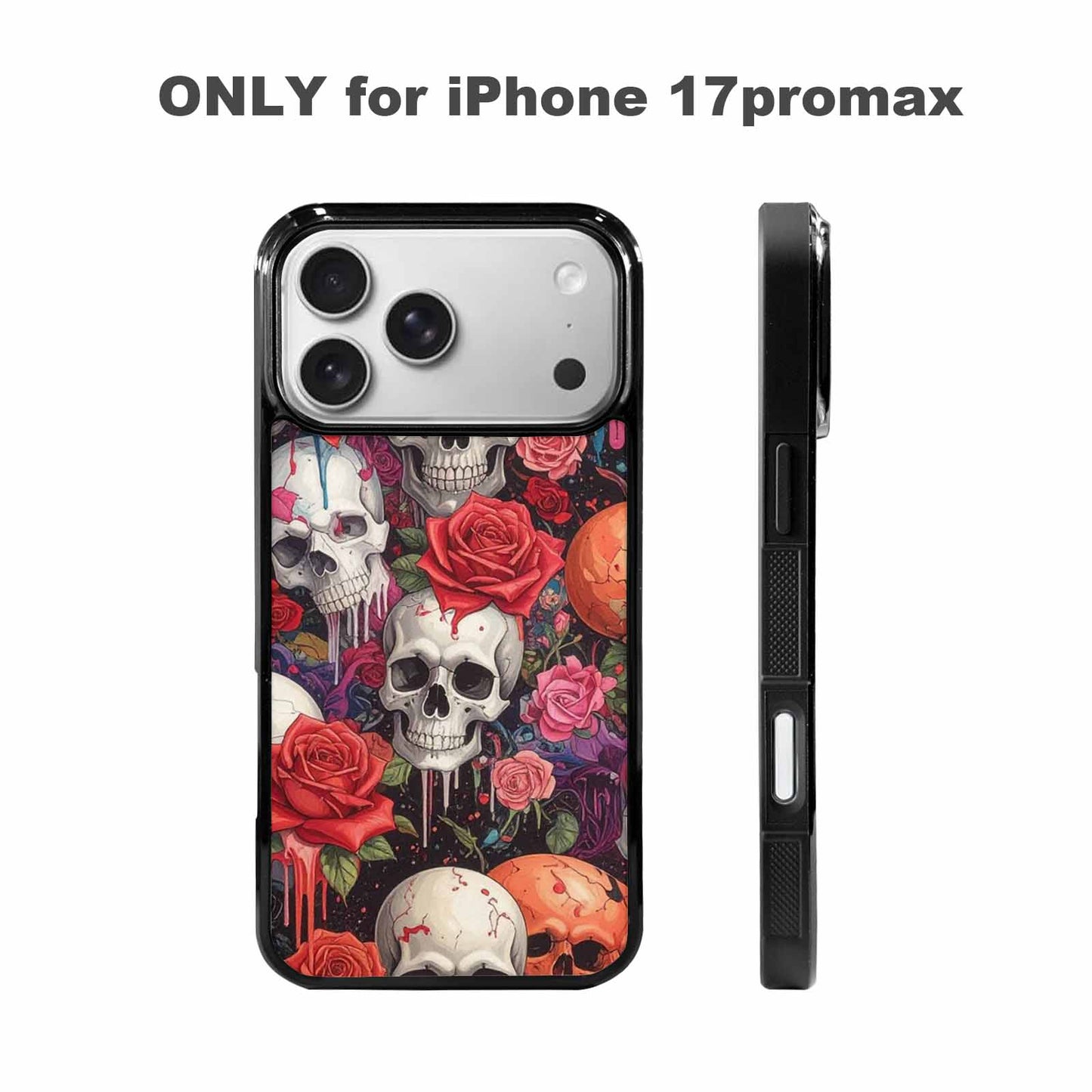 iPhone 17 Pro Max Case — Skulls And Roses Skulls Gothic Skulls, Custom Print Case Cover