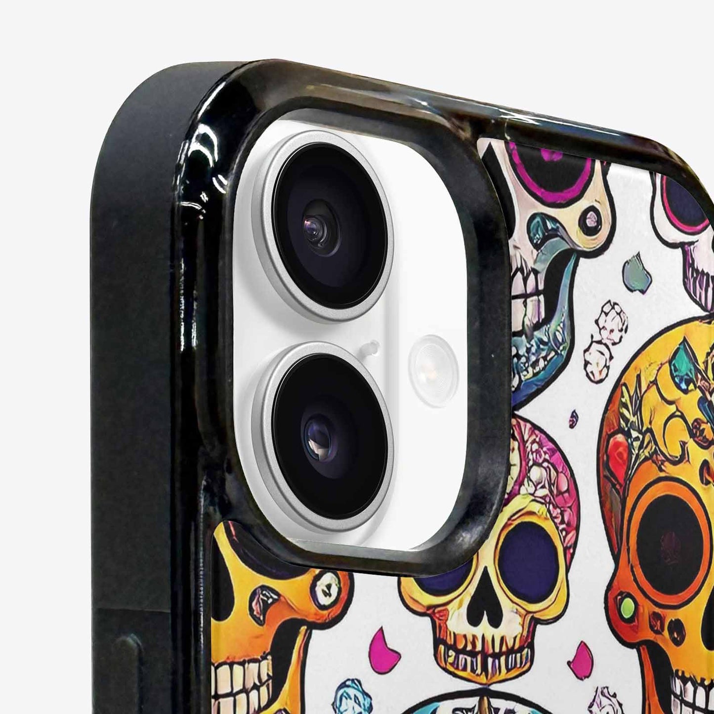 iPhone 16 Plus Case — Vibrant Skull Seamless, Custom Made Phone Cover