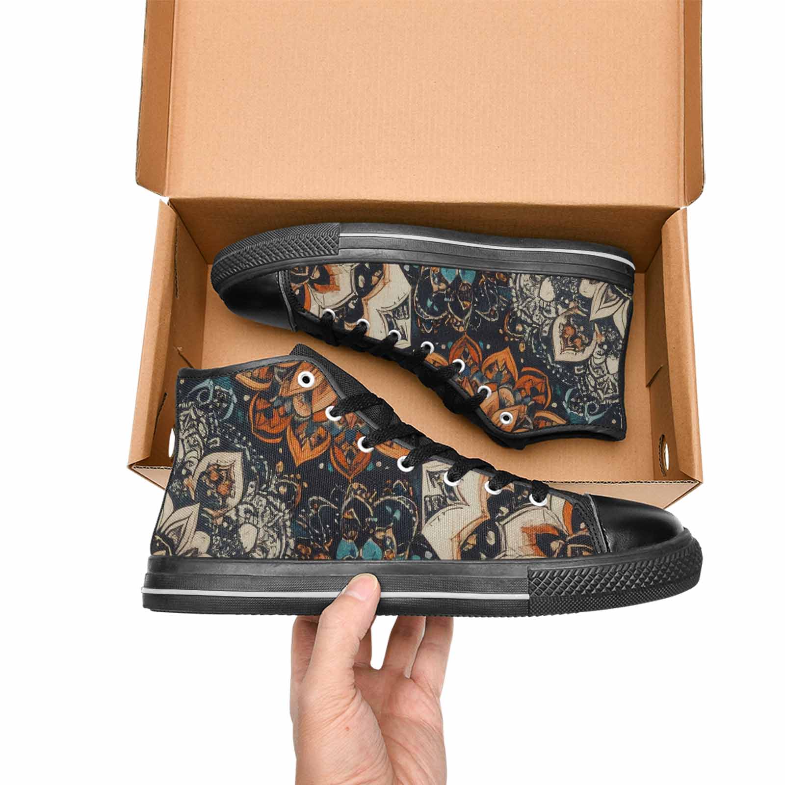 WOMEN'S Mandala High Top Canvas Vivid Custom Shoes