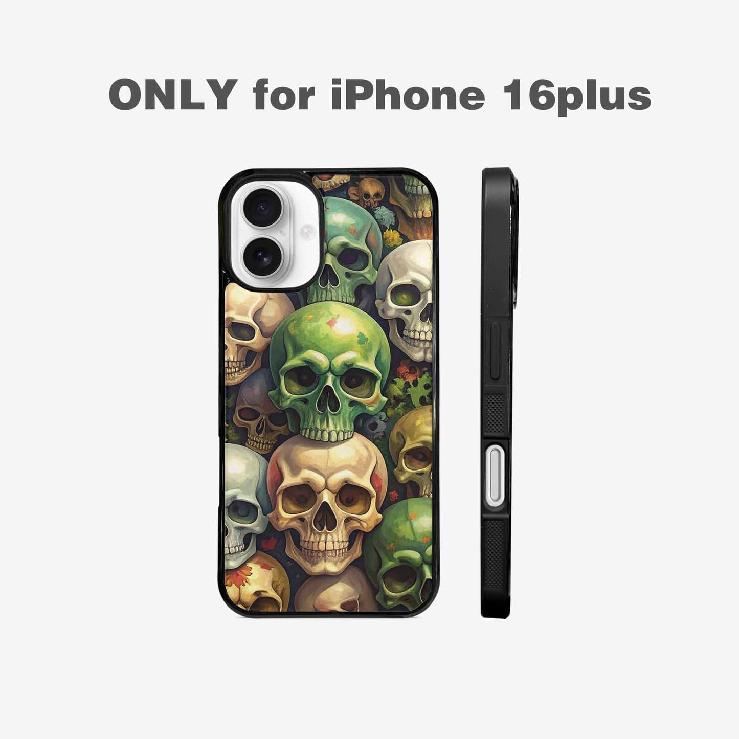 iPhone 16 Plus Case — Skulls Camoskulls Pattern Hu E3k, Custom Print Case Cover