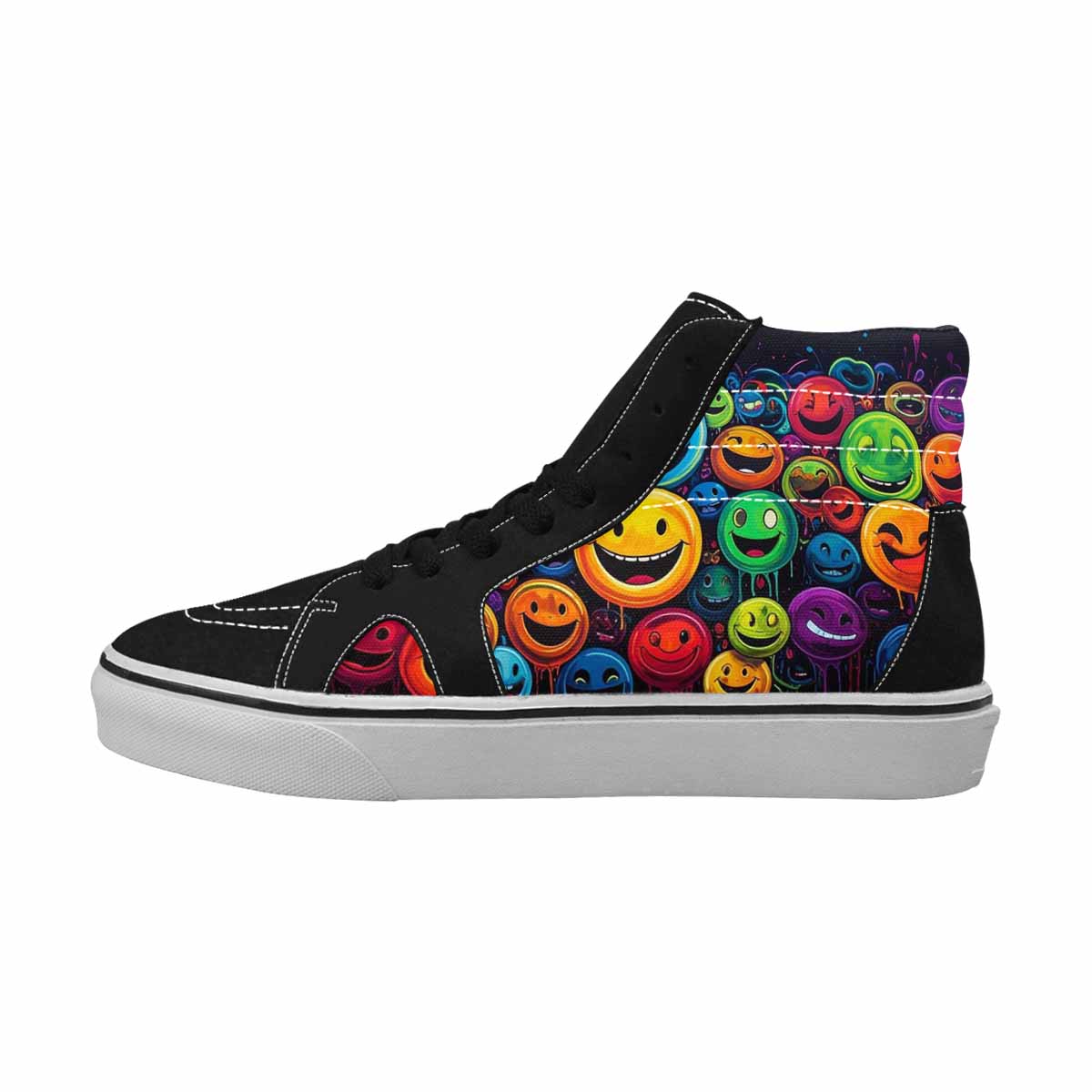 MEN'S Smiley Faces × Glow High Top Canvas Kaleidoscope Sneakers