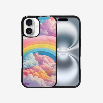 iPhone 16 Case — Cloud And Rainbow Burst Pattern Hundreds, Personalized Phone Case