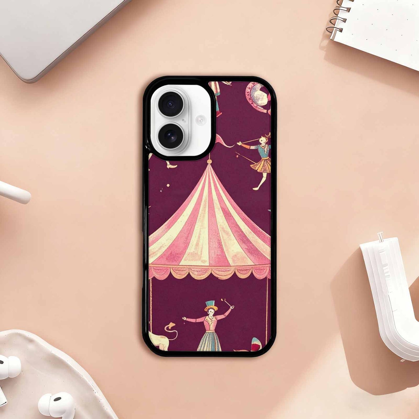 iPhone 17 Case — Vintage Circus Art Pattern Retro Vintage, Custom Designed Case Cover