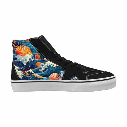 WOMEN'S Ocean Wave High Top Canvas Aesthetic Sneakers