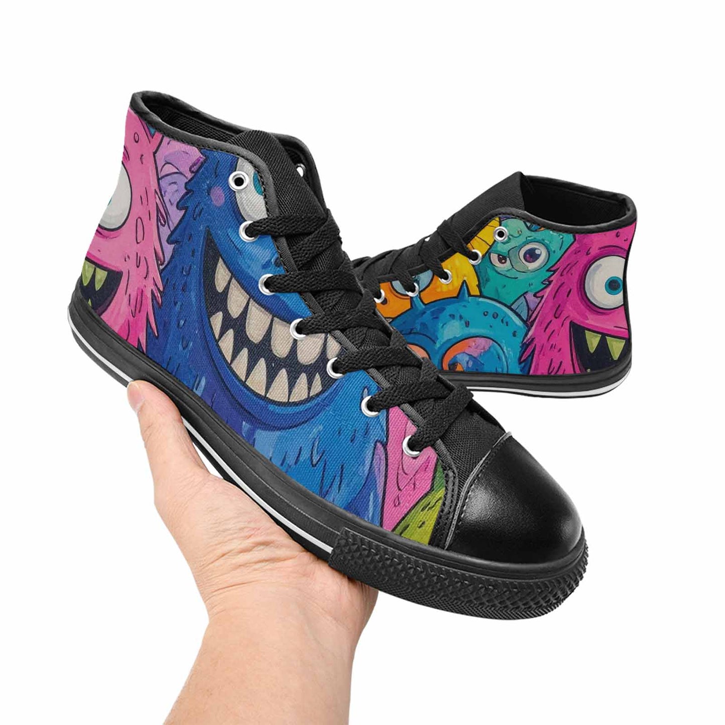 MEN'S Goofy Cartoon Monster High Top Canvas Cottagecore Sneakers