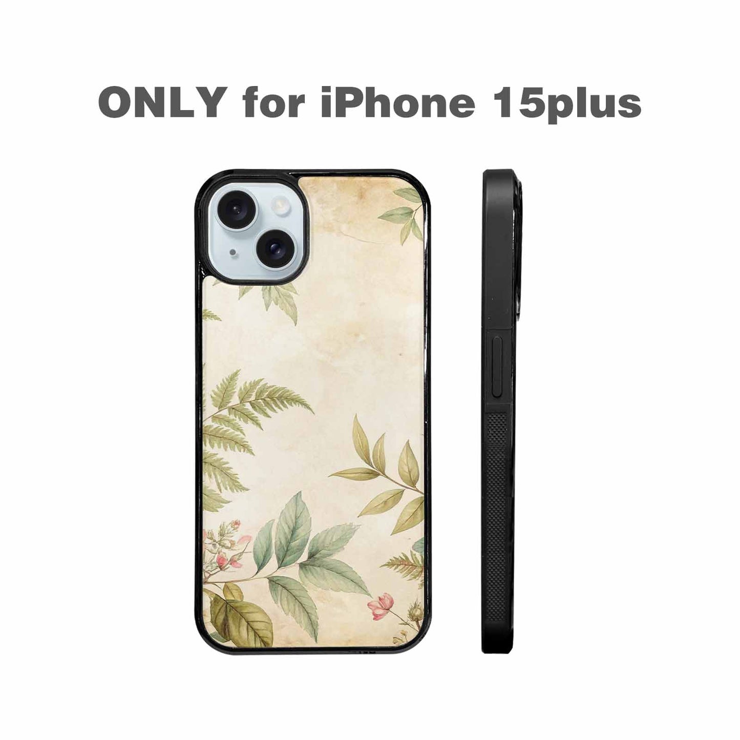iPhone 15 Plus Case — Vintage Botanical Art Pattern, Original Design Phone Case