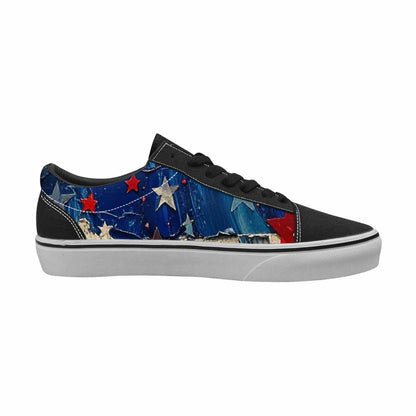 WOMEN'S Patriotic Stars Stripes Lace-Up Canvas Vivid Sneakers