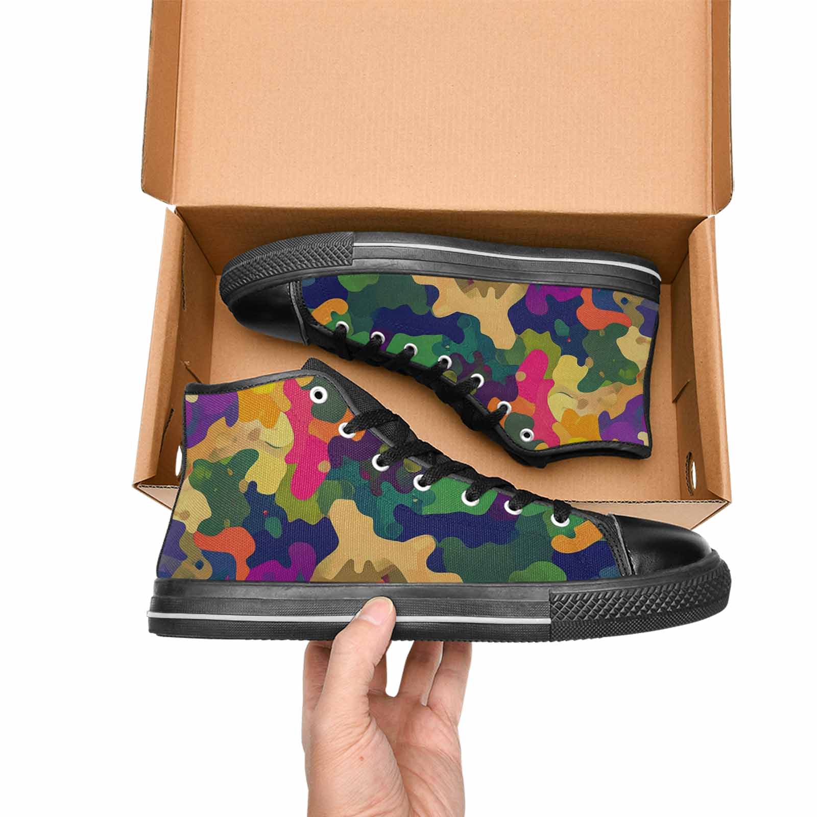 MEN'S Military Camouflage Blotch High Top Canvas Aesthetic Custom Sneakers