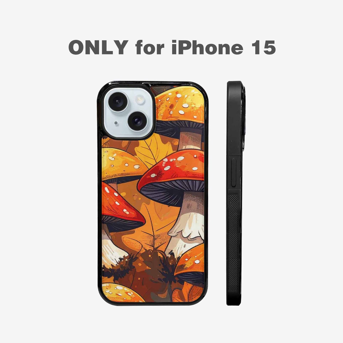iPhone 15 Case — Bold Autumn Mushroom Bold Autumn Mushroom, Custom Art Phone Cover