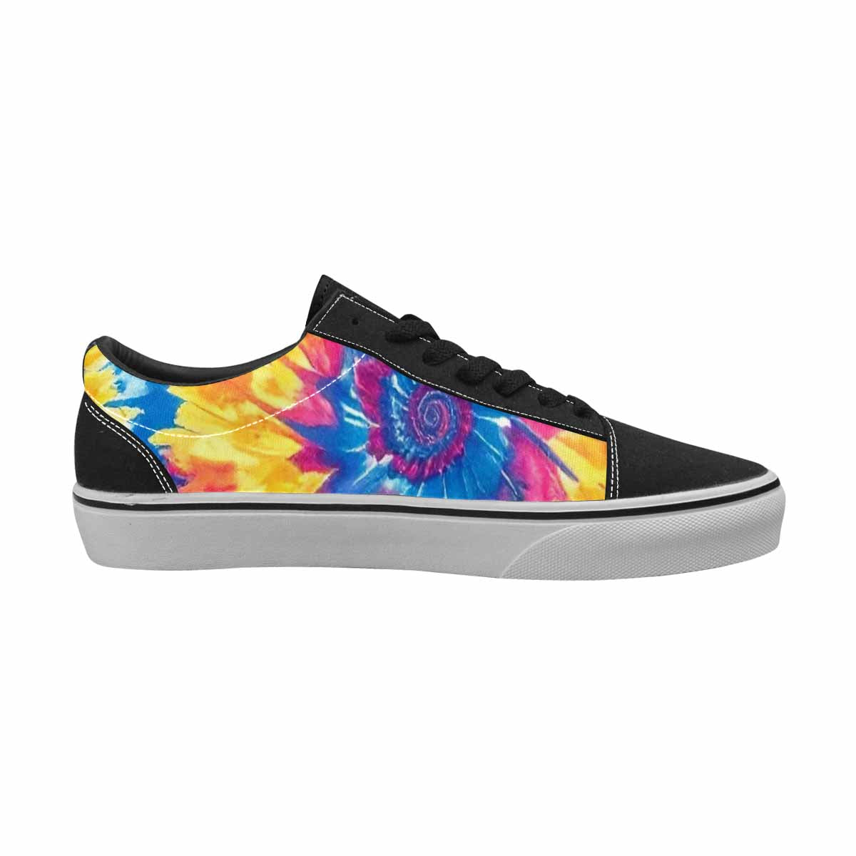 MEN'S Tie Dye Swirl Canvas Lace-Up Vivid Custom Shoes