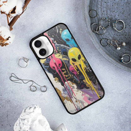 iPhone 16 Plus Case — Aliens Marblemelting Aliens Pa Mif, Custom Made Phone Cover