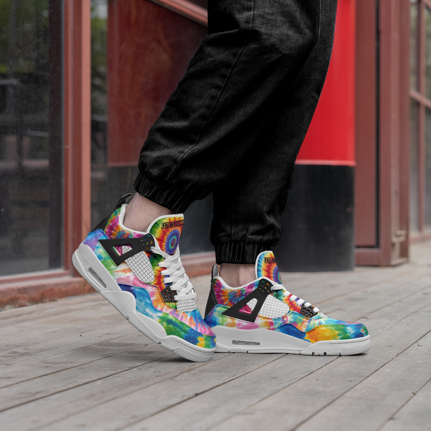 Tie Dye Splash Art Unisex Non Slip Lace Up Breathable Fashion Sneakers