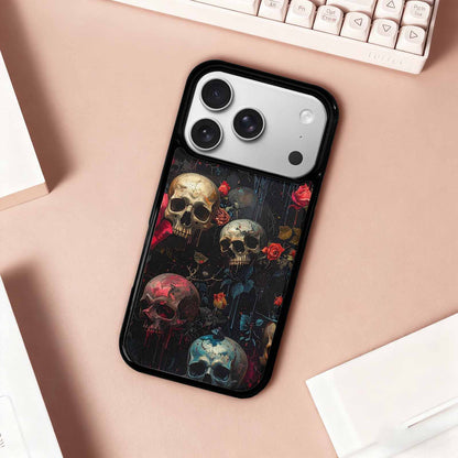 iPhone 17 Pro Case — Skulls And Rosesmelting Skulls A Gothic, Custom Phone Case