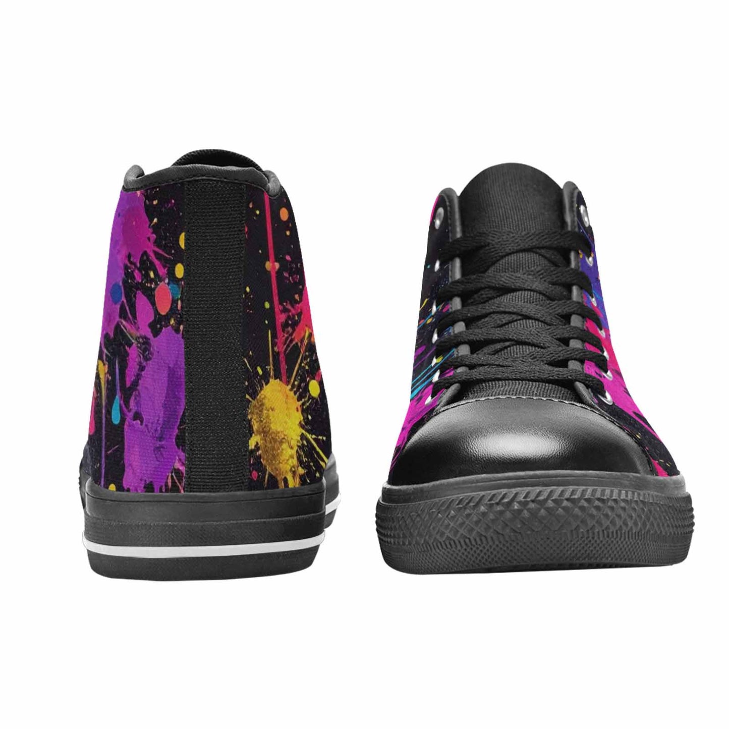 MEN'S Paint Splatter High Top Canvas Surreal Custom Sneakers
