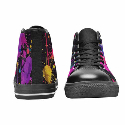 MEN'S Paint Splatter High Top Canvas Surreal Custom Sneakers