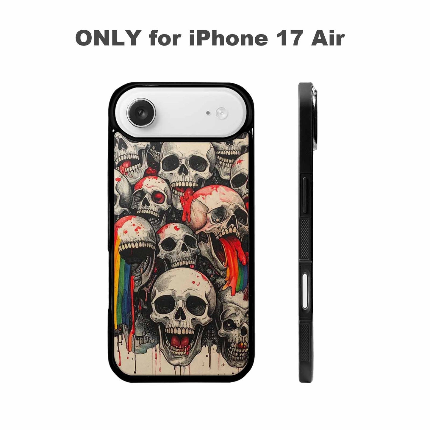 iPhone 17 Air Case — Rainbow From Skulls Mouth Black Gothic, Custom Art Phone Cover
