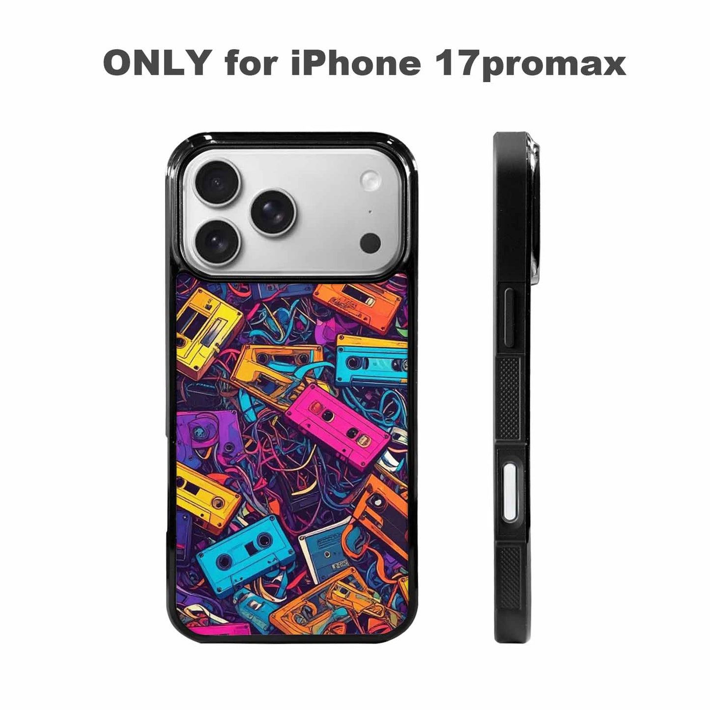 iPhone 17 Pro Max Case — Retro Cassette Tape Pattern Retro Vintage, Custom Made Phone Cover