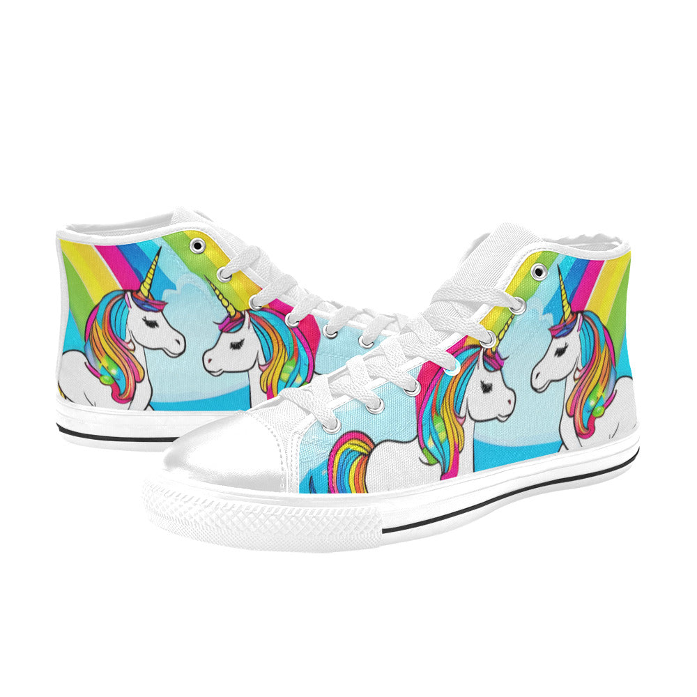 MEN'S Abstract Unicorns Art Men’S High Top Canvas Cottagecore Custom Sneakers