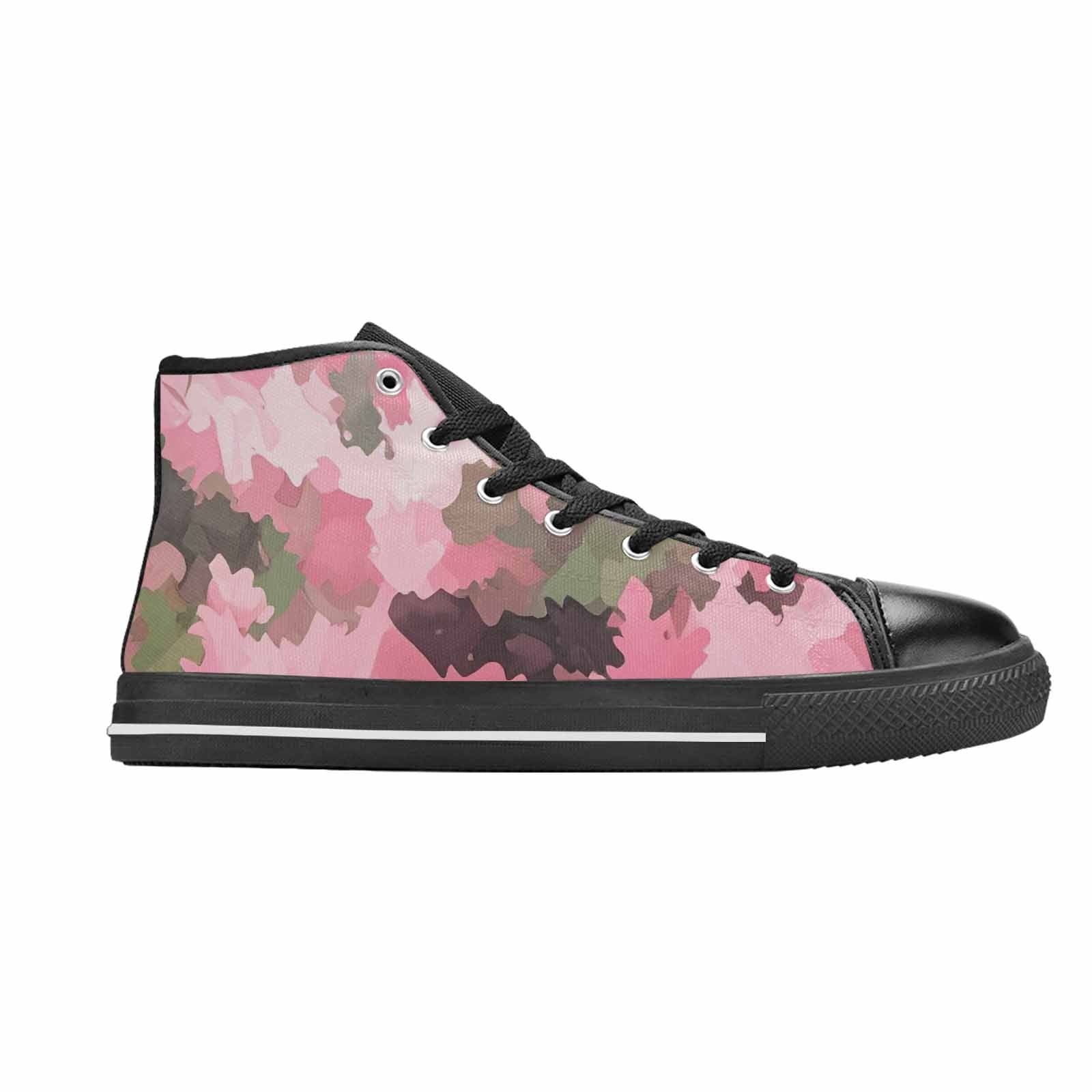WOMEN'S Military Camouflage Blotch High Top Canvas Vibrant Chaos Shoes