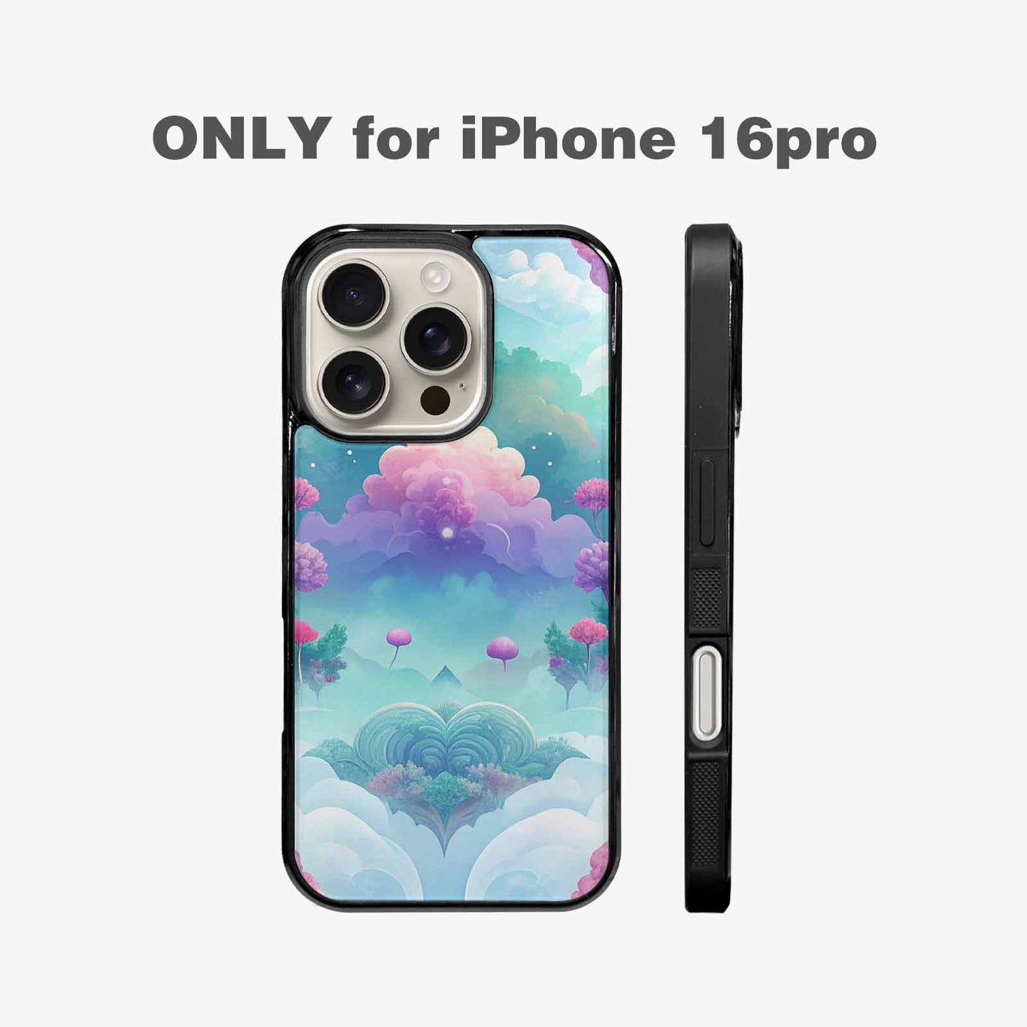 iPhone 16 Pro Case — Surrealist Dreamscape Illustration Pattern, Unique Phone Case Design