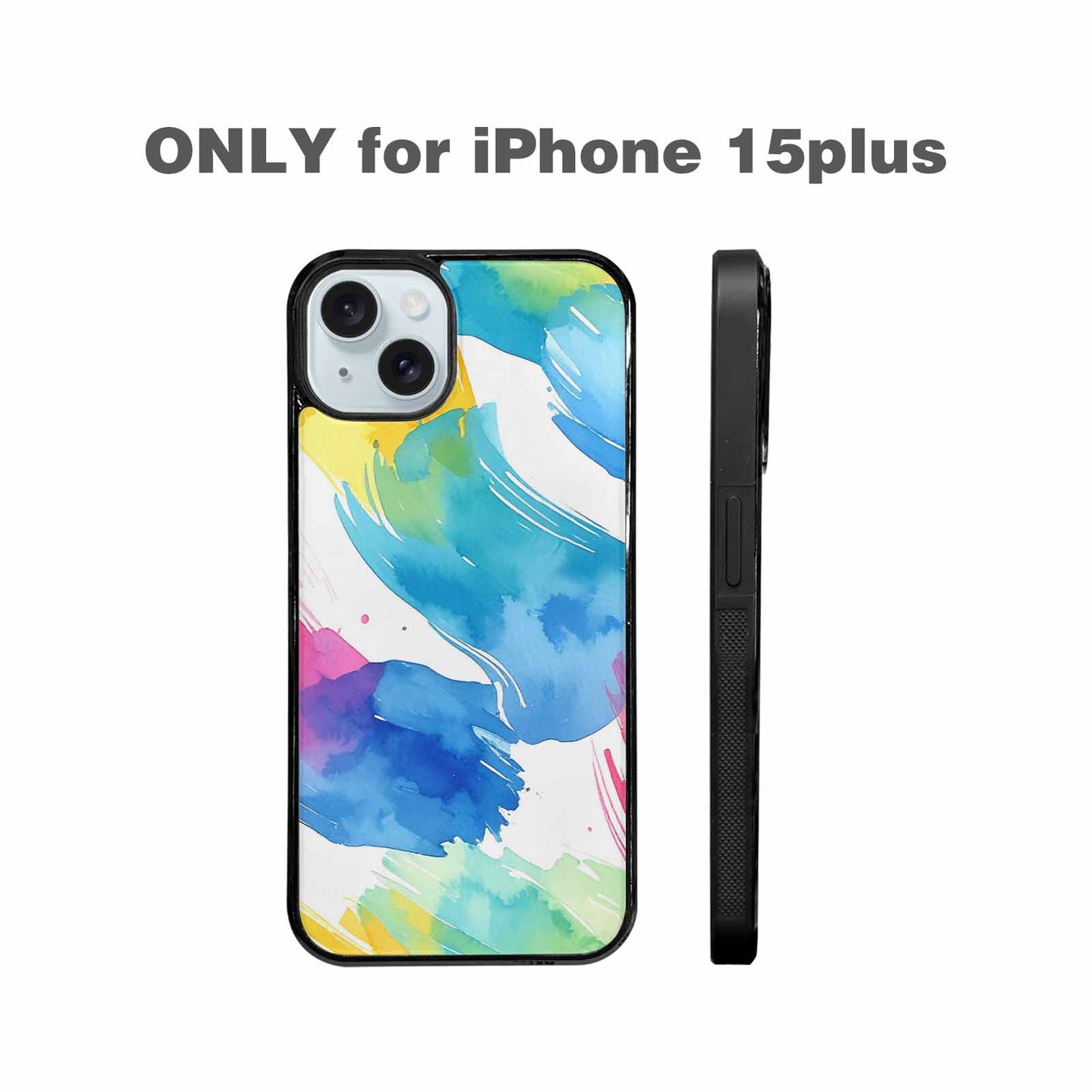 iPhone 15 Plus Case — Trans Strong Watercolor Seamless Pattern Vibrant, Customized Protective Case