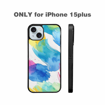 iPhone 15 Plus Case — Trans Strong Watercolor Seamless Pattern Vibrant, Customized Protective Case